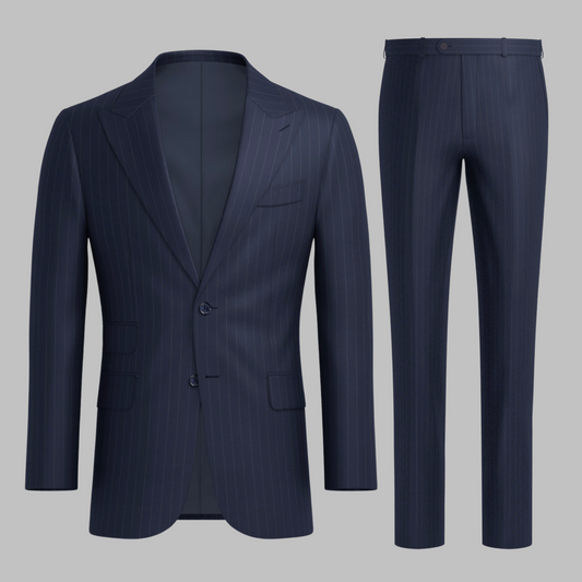 Mid Navy Pinstripe 2Piece