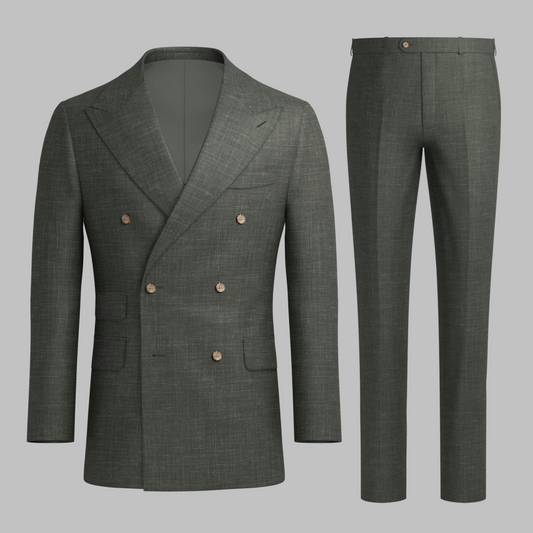 Mid Green Hopsack 2Piece